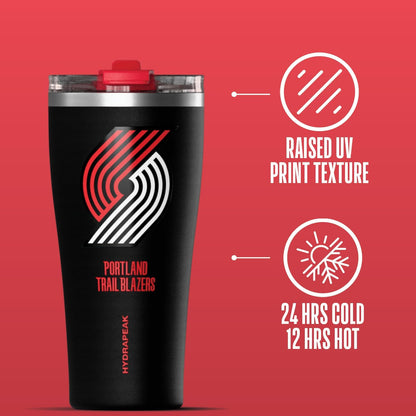 NBA Officially Licensed Houston Rockets 30oz Vacuum Insulated Stainless Steel Water Bottle with Straw Lid, Spill-Proof, Cup Holder Friendly Design for Daily Hydration