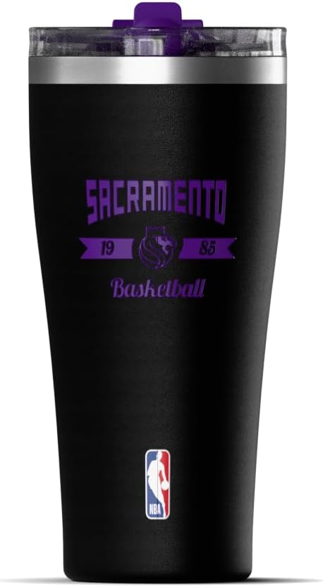 NBA Officially Licensed Houston Rockets 30oz Vacuum Insulated Stainless Steel Water Bottle with Straw Lid, Spill-Proof, Cup Holder Friendly Design for Daily Hydration