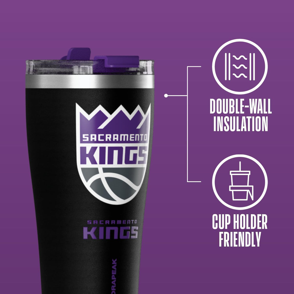 NBA Officially Licensed Houston Rockets 30oz Vacuum Insulated Stainless Steel Water Bottle with Straw Lid, Spill-Proof, Cup Holder Friendly Design for Daily Hydration