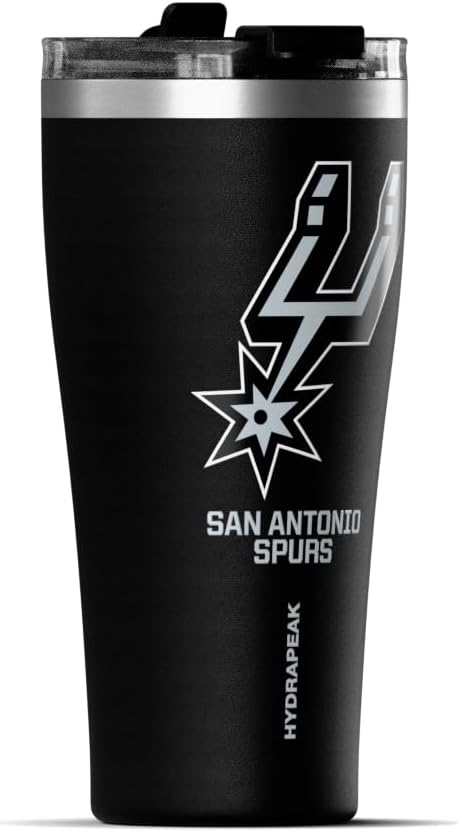 NBA Officially Licensed Houston Rockets 30oz Vacuum Insulated Stainless Steel Water Bottle with Straw Lid, Spill-Proof, Cup Holder Friendly Design for Daily Hydration