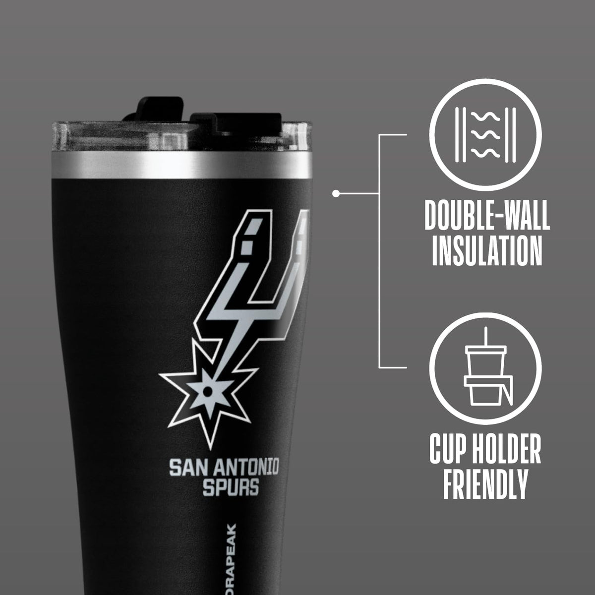 NBA Officially Licensed Houston Rockets 30oz Vacuum Insulated Stainless Steel Water Bottle with Straw Lid, Spill-Proof, Cup Holder Friendly Design for Daily Hydration