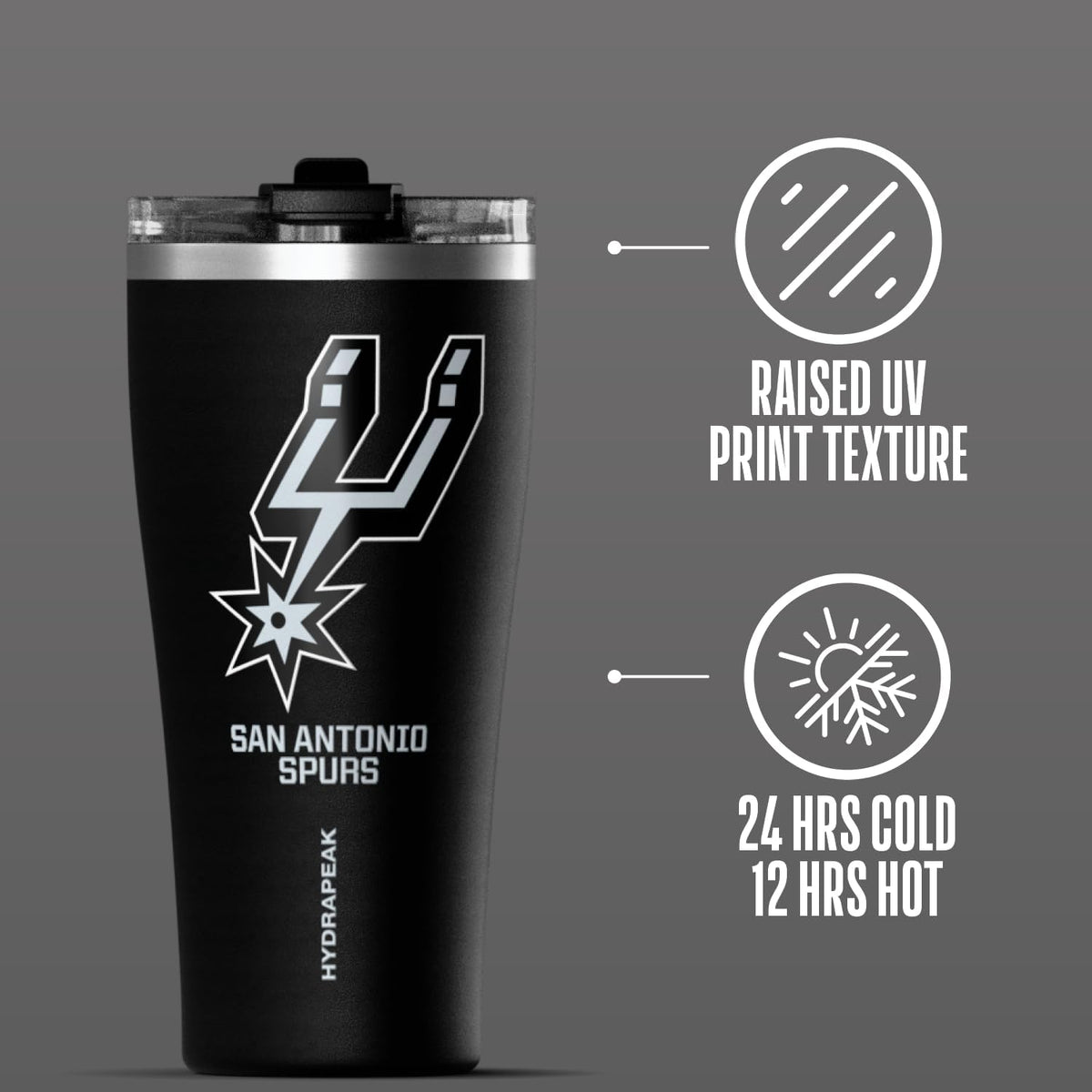 NBA Officially Licensed Houston Rockets 30oz Vacuum Insulated Stainless Steel Water Bottle with Straw Lid, Spill-Proof, Cup Holder Friendly Design for Daily Hydration