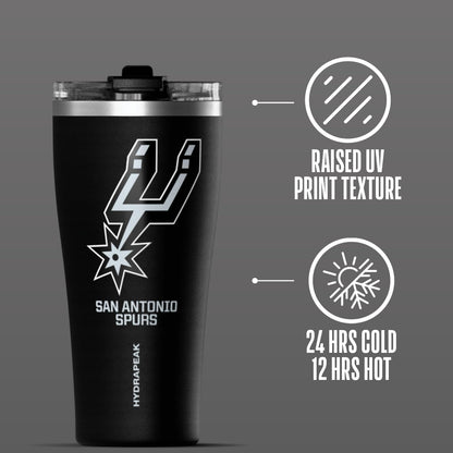 NBA Officially Licensed Houston Rockets 30oz Vacuum Insulated Stainless Steel Water Bottle with Straw Lid, Spill-Proof, Cup Holder Friendly Design for Daily Hydration