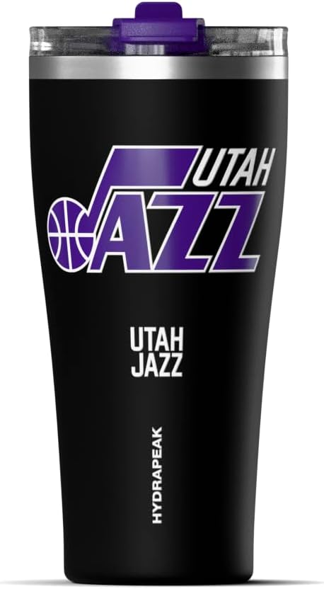 NBA Officially Licensed Houston Rockets 30oz Vacuum Insulated Stainless Steel Water Bottle with Straw Lid, Spill-Proof, Cup Holder Friendly Design for Daily Hydration