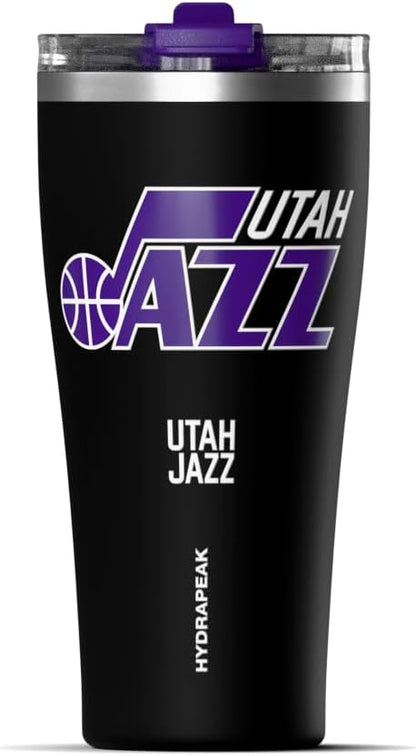 NBA Officially Licensed Houston Rockets 30oz Vacuum Insulated Stainless Steel Water Bottle with Straw Lid, Spill-Proof, Cup Holder Friendly Design for Daily Hydration