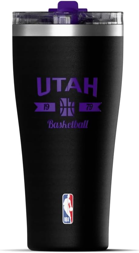 NBA Officially Licensed Houston Rockets 30oz Vacuum Insulated Stainless Steel Water Bottle with Straw Lid, Spill-Proof, Cup Holder Friendly Design for Daily Hydration