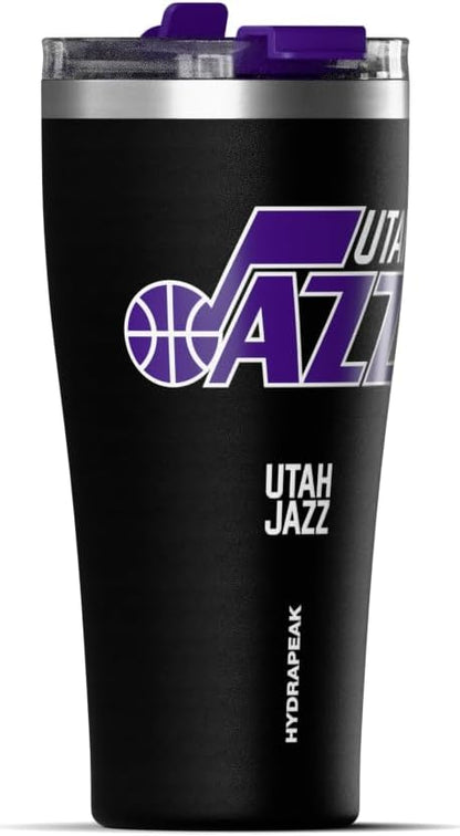 NBA Officially Licensed Houston Rockets 30oz Vacuum Insulated Stainless Steel Water Bottle with Straw Lid, Spill-Proof, Cup Holder Friendly Design for Daily Hydration