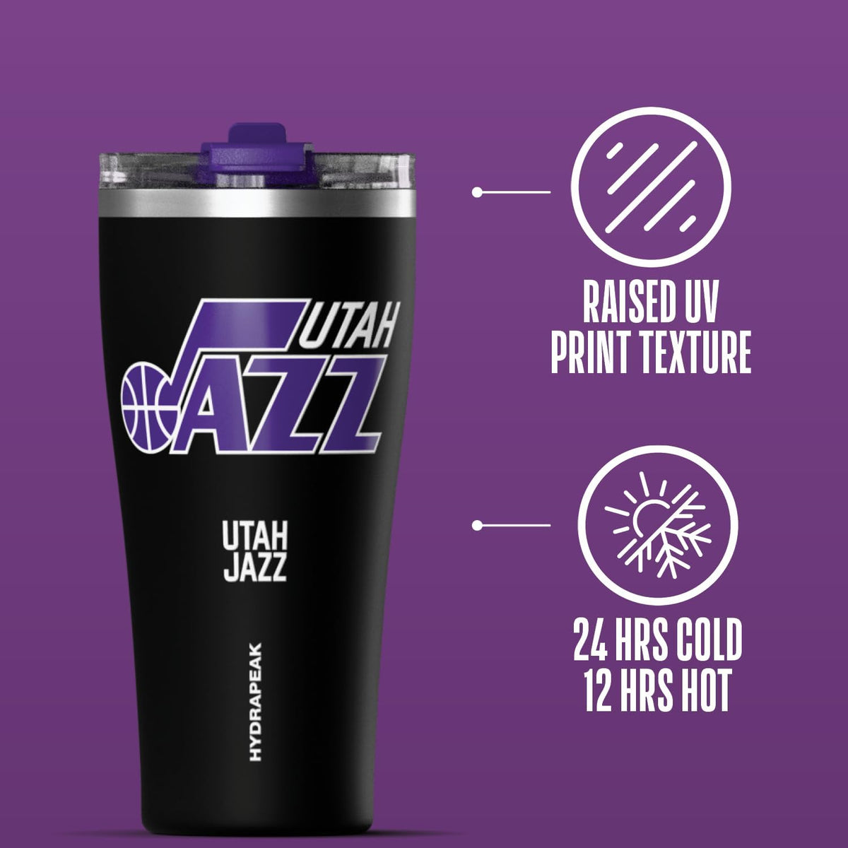 NBA Officially Licensed Houston Rockets 30oz Vacuum Insulated Stainless Steel Water Bottle with Straw Lid, Spill-Proof, Cup Holder Friendly Design for Daily Hydration