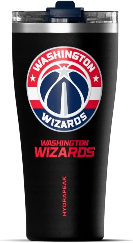 NBA Officially Licensed Houston Rockets 30oz Vacuum Insulated Stainless Steel Water Bottle with Straw Lid, Spill-Proof, Cup Holder Friendly Design for Daily Hydration