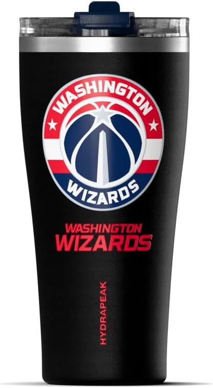 NBA Officially Licensed Houston Rockets 30oz Vacuum Insulated Stainless Steel Water Bottle with Straw Lid, Spill-Proof, Cup Holder Friendly Design for Daily Hydration