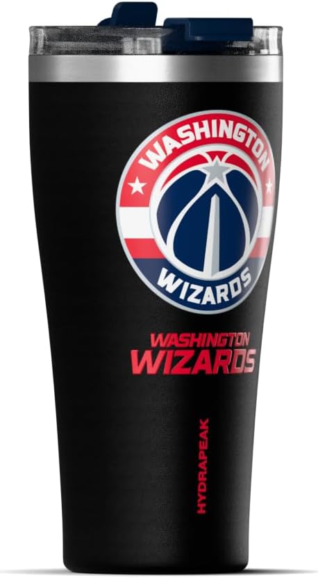 NBA Officially Licensed Houston Rockets 30oz Vacuum Insulated Stainless Steel Water Bottle with Straw Lid, Spill-Proof, Cup Holder Friendly Design for Daily Hydration