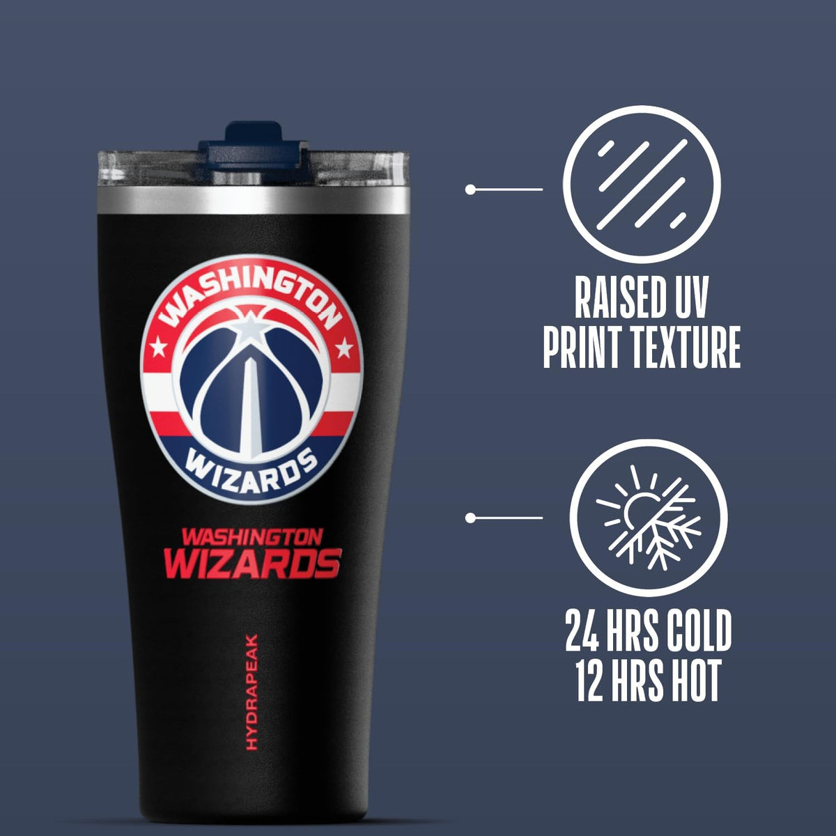 NBA Officially Licensed Houston Rockets 30oz Vacuum Insulated Stainless Steel Water Bottle with Straw Lid, Spill-Proof, Cup Holder Friendly Design for Daily Hydration