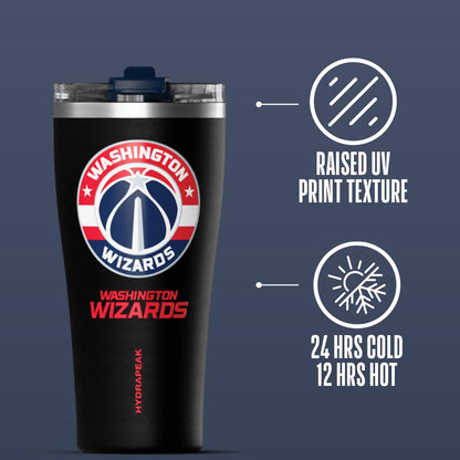 NBA Officially Licensed Houston Rockets 30oz Vacuum Insulated Stainless Steel Water Bottle with Straw Lid, Spill-Proof, Cup Holder Friendly Design for Daily Hydration