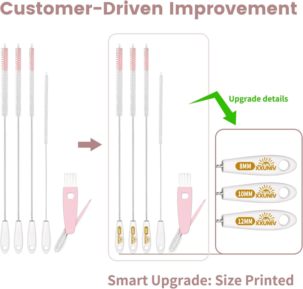 15 Inch Extra Long Straw Cleaner Brush Set, 5PCS for Stanley 40 oz Tumblers