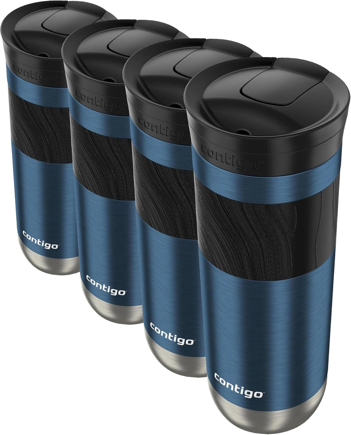 Byron 2.0 Stainless Steel Travel Mug with Snapseal Lid and Grip, 24oz, Midnight Berry, BPA Free and Leak Proof