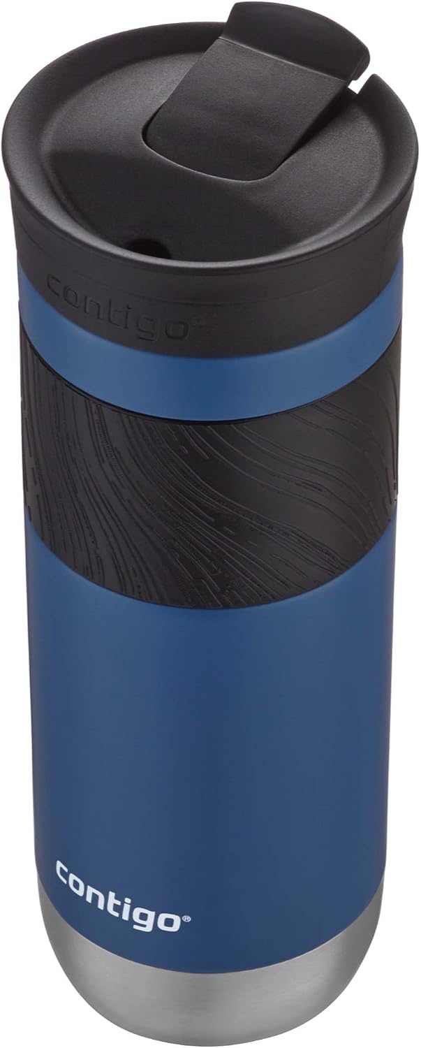 Byron 2.0 Stainless Steel Travel Mug with Snapseal Lid and Grip, 24oz, Midnight Berry, BPA Free and Leak Proof