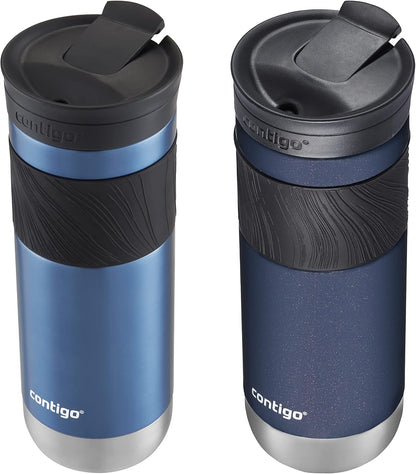 Byron 2.0 Stainless Steel Travel Mug with Snapseal Lid and Grip, 24oz, Midnight Berry, BPA Free and Leak Proof
