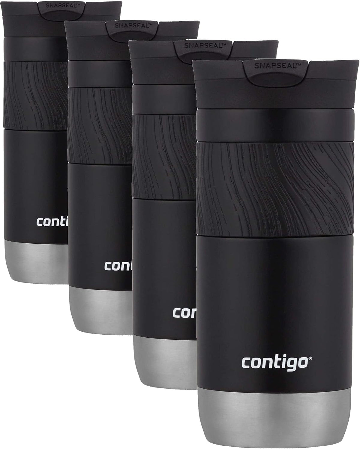Byron 2.0 Stainless Steel Travel Mug with Snapseal Lid and Grip, 24oz, Midnight Berry, BPA Free and Leak Proof