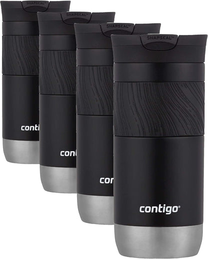 Byron 2.0 Stainless Steel Travel Mug with Snapseal Lid and Grip, 24oz, Midnight Berry, BPA Free and Leak Proof