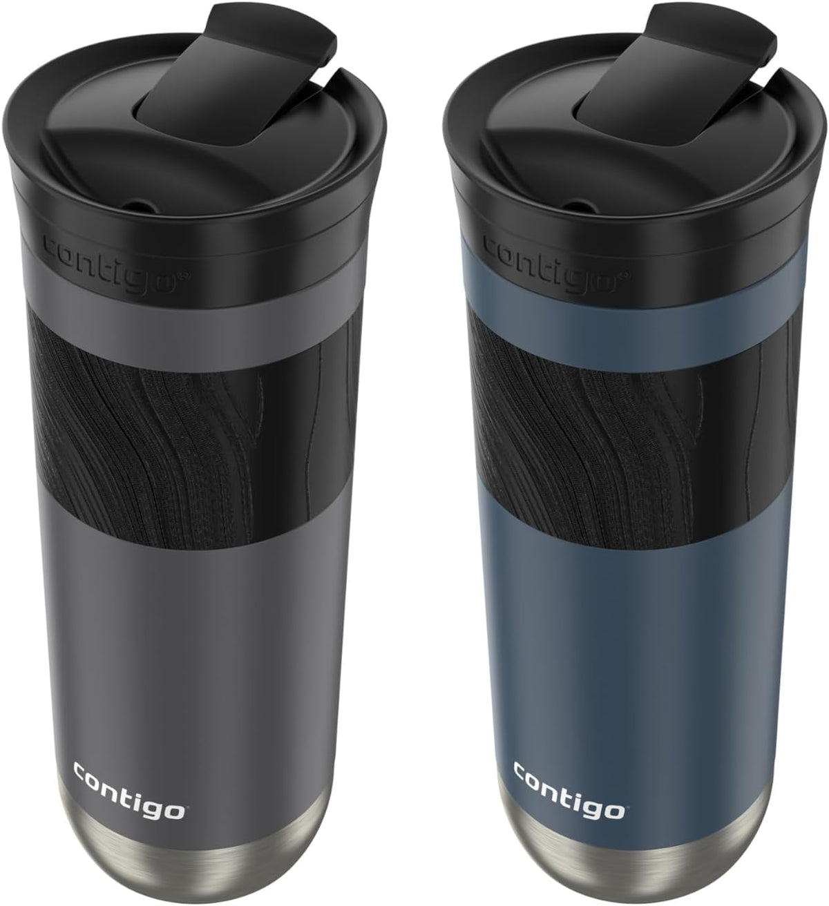 Byron 2.0 Stainless Steel Travel Mug with Snapseal Lid and Grip, 24oz, Midnight Berry, BPA Free and Leak Proof