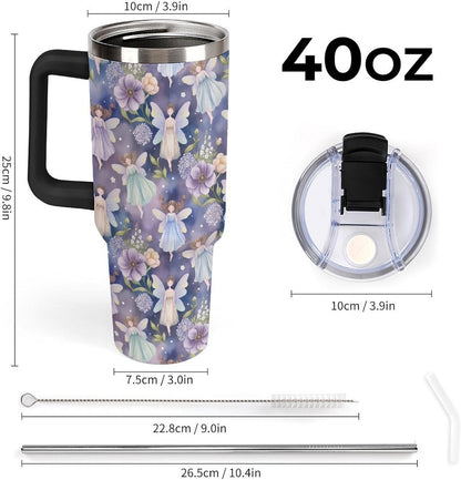 Leakproof Car Cup Vacuum Sealed With Lid For Office Crystal Clear Blue Water Ripple Print Drinkware Light Rose Red-style-5 - Colors C