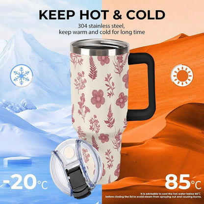 Leakproof Car Cup Vacuum Sealed With Lid For Office Crystal Clear Blue Water Ripple Print Drinkware Light Rose Red-style-5 - Colors C