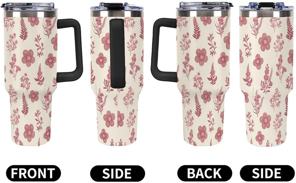 Leakproof Car Cup Vacuum Sealed With Lid For Office Crystal Clear Blue Water Ripple Print Drinkware Light Rose Red-style-5 - Colors C