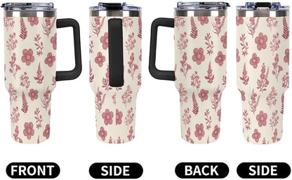 Leakproof Car Cup Vacuum Sealed With Lid For Office Crystal Clear Blue Water Ripple Print Drinkware Light Rose Red-style-5 - Colors C