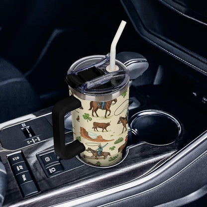 Leakproof Car Cup Vacuum Sealed With Lid For Office Crystal Clear Blue Water Ripple Print Drinkware Light Rose Red-style-5 - Colors C