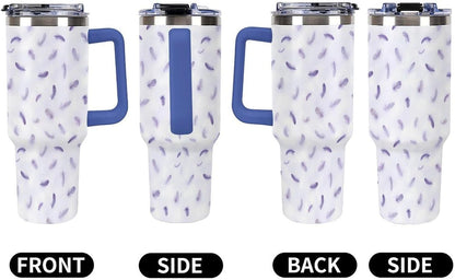 Leakproof Car Cup Vacuum Sealed With Lid For Office Crystal Clear Blue Water Ripple Print Drinkware Light Rose Red-style-5 - Colors C