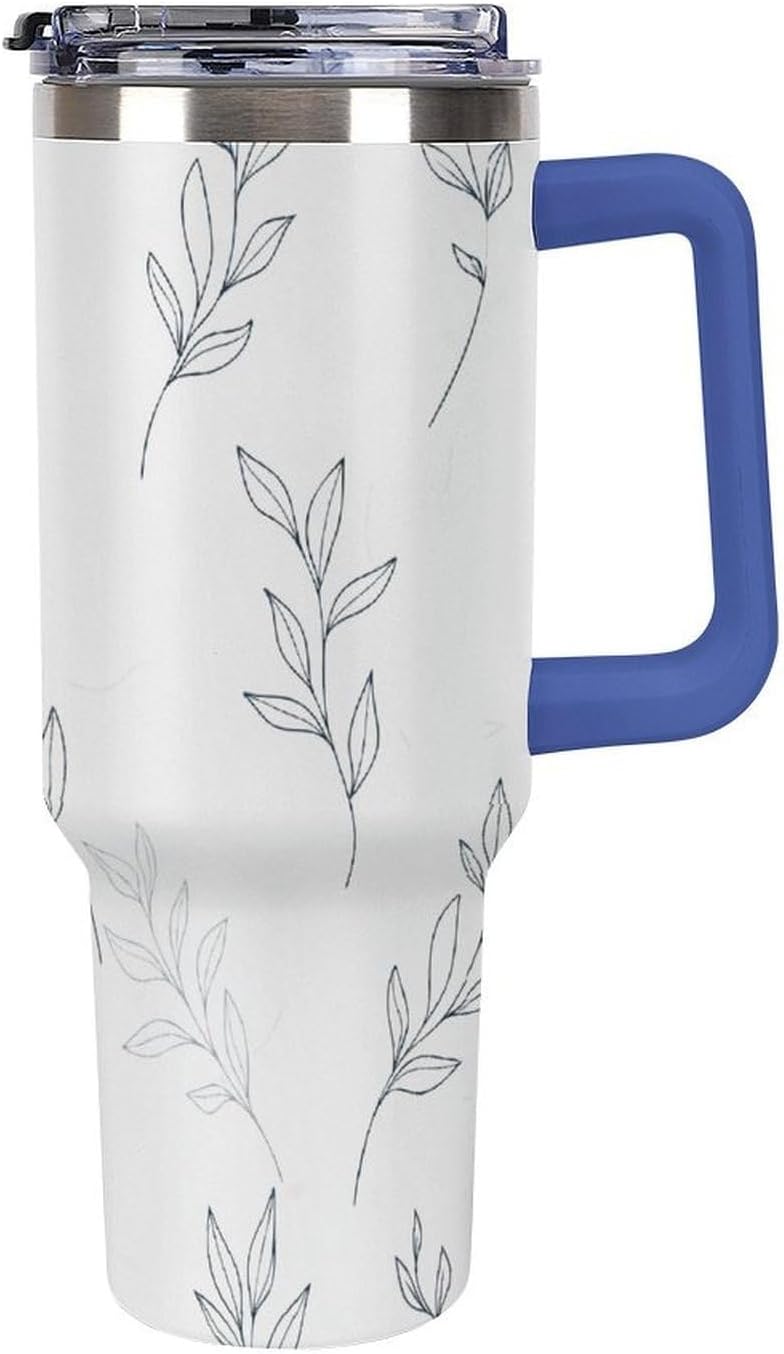 Leakproof Car Cup Vacuum Sealed With Lid For Office Crystal Clear Blue Water Ripple Print Drinkware Light Rose Red-style-5 - Colors C