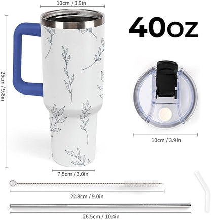 Leakproof Car Cup Vacuum Sealed With Lid For Office Crystal Clear Blue Water Ripple Print Drinkware Light Rose Red-style-5 - Colors C