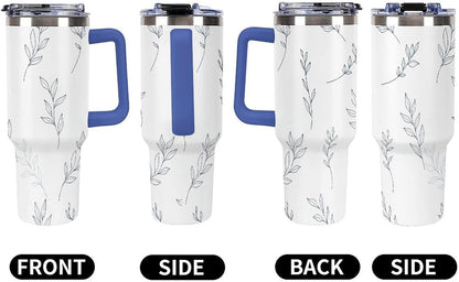 Leakproof Car Cup Vacuum Sealed With Lid For Office Crystal Clear Blue Water Ripple Print Drinkware Light Rose Red-style-5 - Colors C