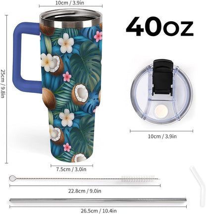Leakproof Car Cup Vacuum Sealed With Lid For Office Crystal Clear Blue Water Ripple Print Drinkware Light Rose Red-style-5 - Colors C