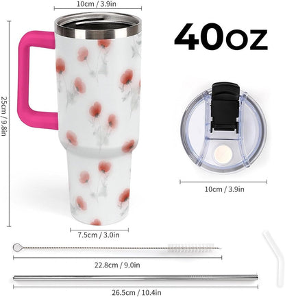 Leakproof Car Cup Vacuum Sealed With Lid For Office Crystal Clear Blue Water Ripple Print Drinkware Light Rose Red-style-5 - Colors C