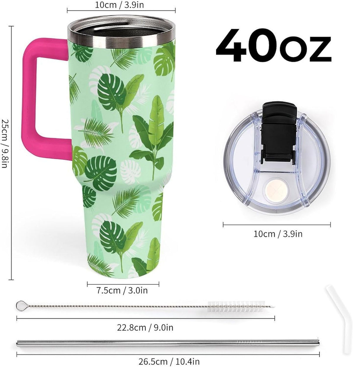 Leakproof Car Cup Vacuum Sealed With Lid For Office Crystal Clear Blue Water Ripple Print Drinkware Light Rose Red-style-5 - Colors C