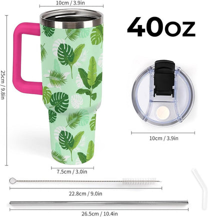 Leakproof Car Cup Vacuum Sealed With Lid For Office Crystal Clear Blue Water Ripple Print Drinkware Light Rose Red-style-5 - Colors C
