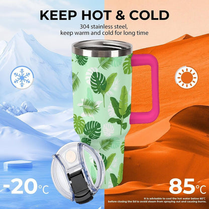Leakproof Car Cup Vacuum Sealed With Lid For Office Crystal Clear Blue Water Ripple Print Drinkware Light Rose Red-style-5 - Colors C