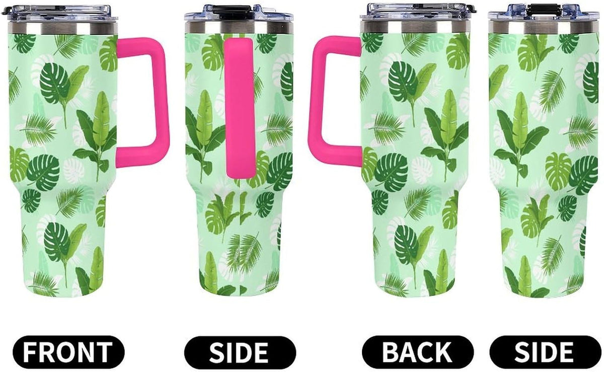 Leakproof Car Cup Vacuum Sealed With Lid For Office Crystal Clear Blue Water Ripple Print Drinkware Light Rose Red-style-5 - Colors C