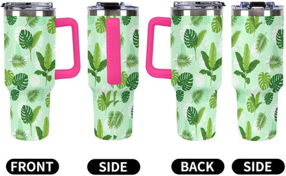Leakproof Car Cup Vacuum Sealed With Lid For Office Crystal Clear Blue Water Ripple Print Drinkware Light Rose Red-style-5 - Colors C