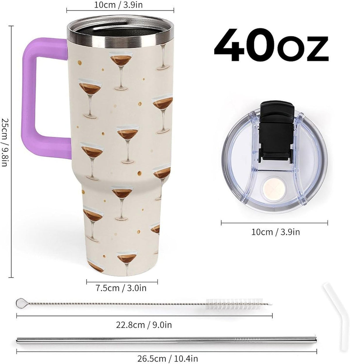 Leakproof Car Cup Vacuum Sealed With Lid For Office Crystal Clear Blue Water Ripple Print Drinkware Light Rose Red-style-5 - Colors C