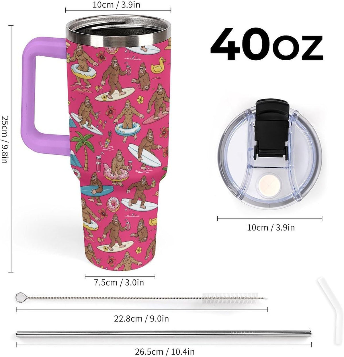 Leakproof Car Cup Vacuum Sealed With Lid For Office Crystal Clear Blue Water Ripple Print Drinkware Light Rose Red-style-5 - Colors C