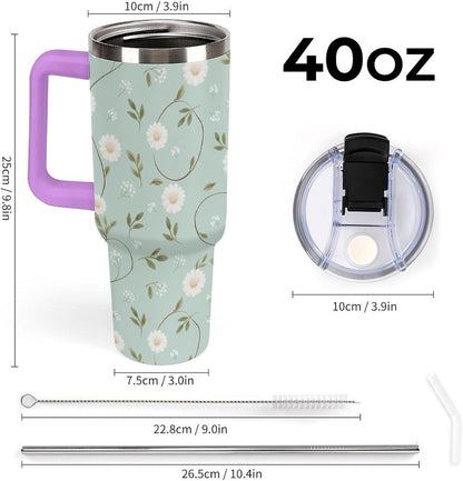 Leakproof Car Cup Vacuum Sealed With Lid For Office Crystal Clear Blue Water Ripple Print Drinkware Light Rose Red-style-5 - Colors C