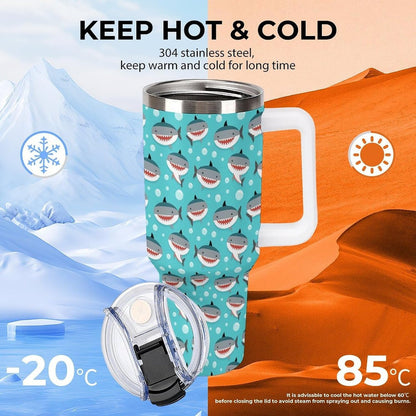 Leakproof Car Cup Vacuum Sealed With Lid For Office Crystal Clear Blue Water Ripple Print Drinkware Light Rose Red-style-5 - Colors C