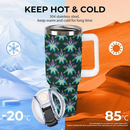 Leakproof Car Cup Vacuum Sealed With Lid For Office Crystal Clear Blue Water Ripple Print Drinkware Light Rose Red-style-5 - Colors C