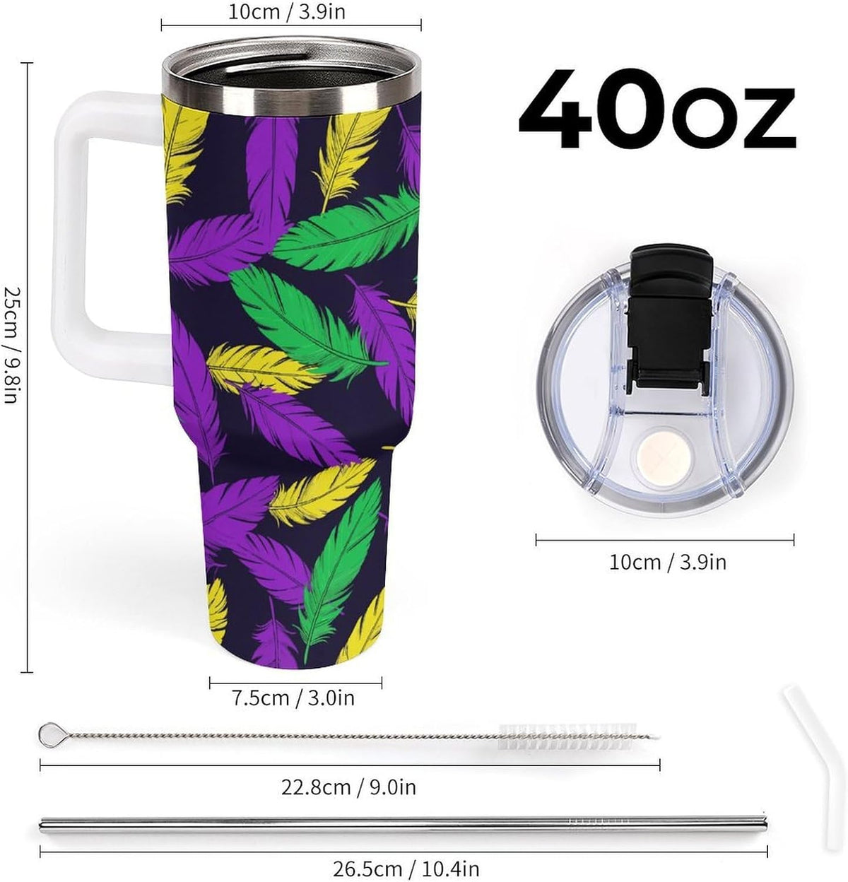 Leakproof Car Cup Vacuum Sealed With Lid For Office Crystal Clear Blue Water Ripple Print Drinkware Light Rose Red-style-5 - Colors C