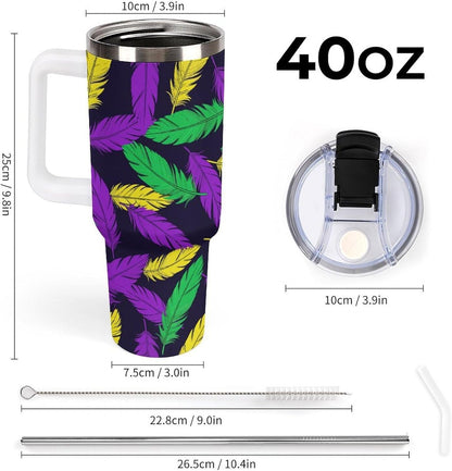 Leakproof Car Cup Vacuum Sealed With Lid For Office Crystal Clear Blue Water Ripple Print Drinkware Light Rose Red-style-5 - Colors C