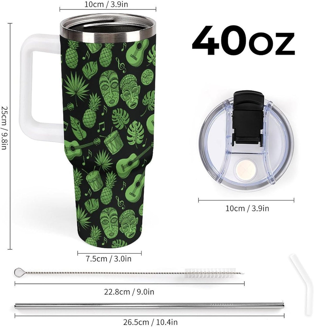 Leakproof Car Cup Vacuum Sealed With Lid For Office Crystal Clear Blue Water Ripple Print Drinkware Light Rose Red-style-5 - Colors C