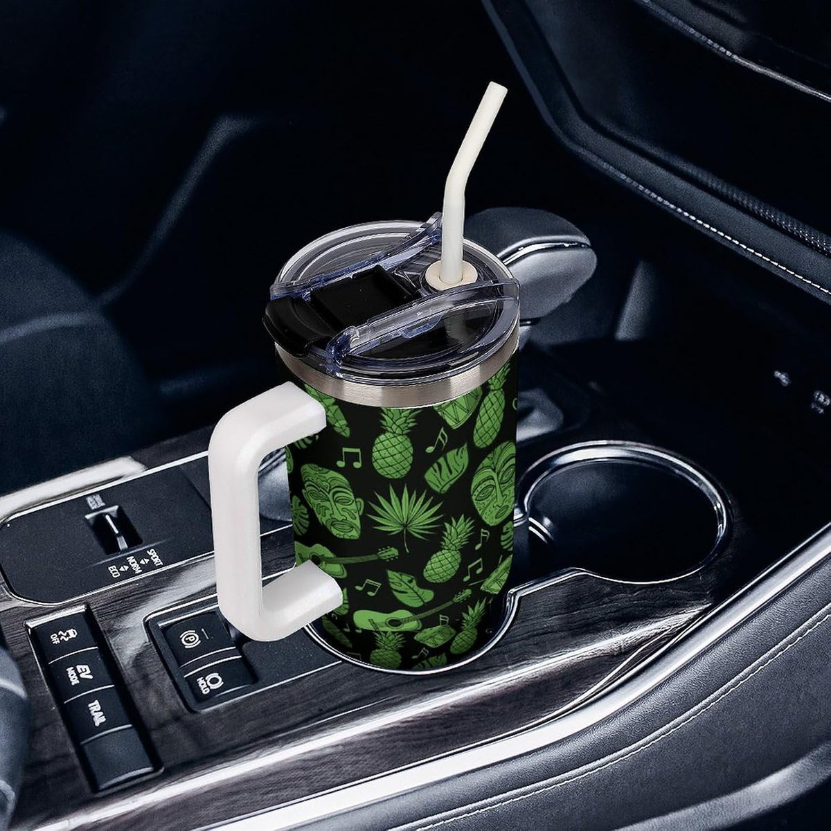 Leakproof Car Cup Vacuum Sealed With Lid For Office Crystal Clear Blue Water Ripple Print Drinkware Light Rose Red-style-5 - Colors C