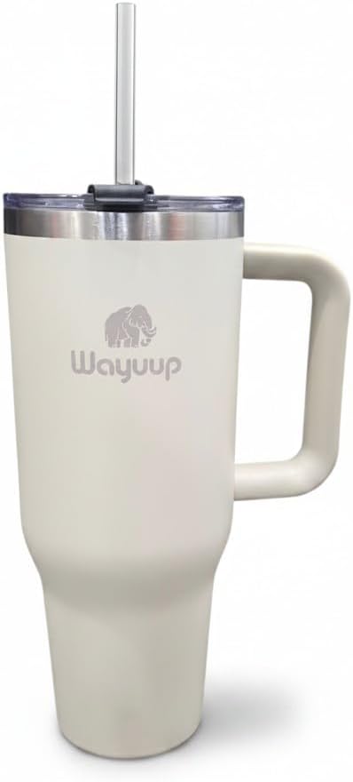 40 oz Tumbler with Handle and Straw Lid, Stainless Steel Vacuum Insulated Double Wall Water Bottle Leak-proof, Non Slip more than 24 Hrs or Hot for 6 Hrs (Flamingo), WPM40